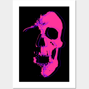 Neon Pink Skull Posters and Art